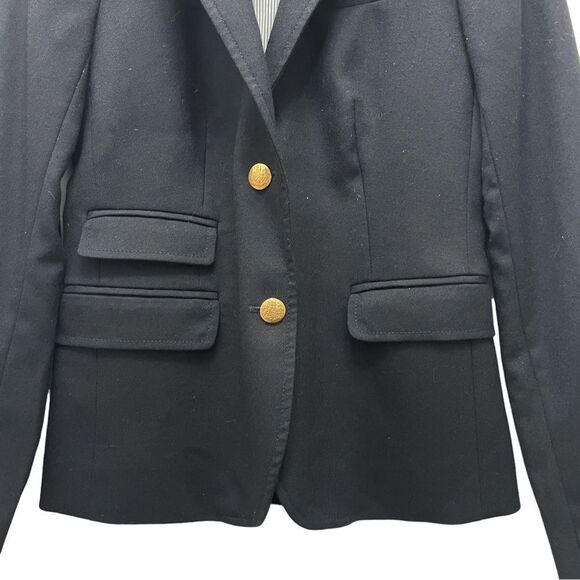 J. Crew Schoolboy Blazer Black Wool Gold Button Jacket Preppy Women’s Size 2 - Picture 5 of 13